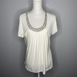 Off white Blouse with details around neck